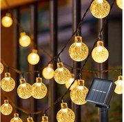 Brilagi - Ghirlandă solară decorativă cu LED BUBBLE 300xLED/8 funcții 30m IP65 alb cald