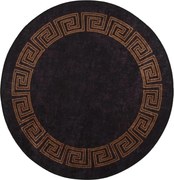 vidaXL Covor lavabil, negru și auriu, Ø 200 cm