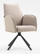 HR280 BAZĂ STEA Scaun Latte Boucle cu Bază Neagră