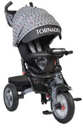Tricicleta cu copertina Novokids™ Tornado , Cu melodii si lumini, Roti gomflabile din cauciuc, Pozitie somn, Scaun reversibil cu invartire 360 grade