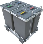 Coș de gunoi de plastic pentru deșeuri selecționate / încorporabile 8 + 8 + 8 + 8 l Ecofil - Elletipi