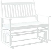 vidaXL Bancă glisantă, alb, 118x70x104,5 cm, lemn masiv de plop