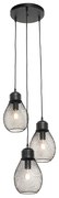 Lampă pendant de design neagră cu 3 lumini - Raga