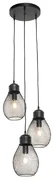 Lampă pendant de design neagră cu 3 lumini - Raga