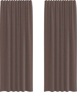 vidaXL Perdele Voile cu buzunare pentru bare 2 buc Maro
