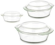 Set 3 vase rotunde termorezistente