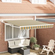 vidaXL Cortina Retractabilă Verde și galben 350 x 250 cm țesătură