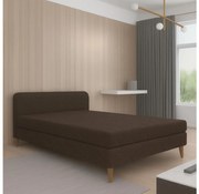 Pat tapițat BRISBANE 110x200 cm, maro