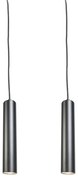 Set de 2 lămpi suspendate de design negru - Tuba Small