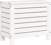 vidaXL Taburet de grădină, alb, 62x31,5x52 cm, lemn masiv pin