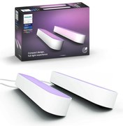 Philips - Set 2x lampă de birou LED RGB Hue AMBIANCE dimabilă LED/6W/230V albă