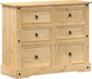 vidaXL Dulap cu sertare „Corona”, 110x43x91 cm, lemn masiv de pin