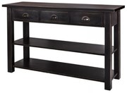 Consola neagra din lemn de pin, cu aspect vintage, Paris