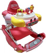Premergator cu sistem de balansare Baby Care™ Bunny, cu sistem de balansare, 8 Roti ,Pliabil, Cu Melodii, Roz