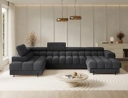 Coltar extensibil cu spatiu pentru depozitare, 358x202x93 cm, Feraria L, Eltap (Culoare: Alb / Royal 01)