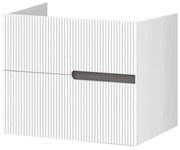 Mobilier pentru lavoar pe blat 60 cm, alb, cu riflaje, Fluminia Malta