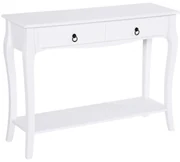 HOMCOM, consola pentru hol, 100x33x76 cm, alba | Aosom Romania