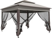 Outsunny pavilion pliabil cu pereți laterali, gri, 3,25 x 3,25 x 2,7 m | Aosom Romania