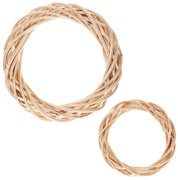 Set 2 coronițe din răchită, culoare naturală, diametru 30 și 20 cm