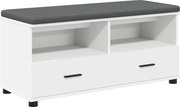 vidaXL Bancă pentru hol cu pernă cu sertar Alb 100 x 38 x 46 cm