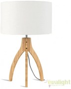 Lampa de masa cu trepied, realizata din materiale naturale, durabile si ecologice, Annapurna alb