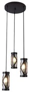 Lustra cu 3 pendule design industrial galben de chihlimbar 3L OBERON 5339 RX