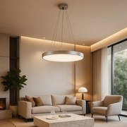 Lustra suspendata LED Tesia 40cm, argintiu