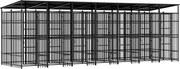 vidaXL Padoc pentru câini de exterior cu acoperiș, 12,9 m², oțel