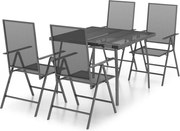 vidaXL Set de masă pentru grădină, 5 piese, antracit, oțel