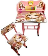 Birou copii din MDF cu jucarii interactive, Roz Princess