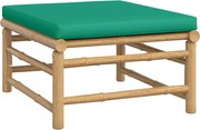 vidaXL Taburet de grădină, pernă verde, bambus