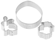 Set 3 modelatoare biscuiti Dr.Oetker 1878, Ou, Iepuras, Miel, Otel inoxidabil, Argintiu