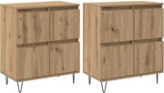 vidaXL Bufeturi 2 pcs stejar artizanal 120 x 35 x 70 cm Lemn compozit