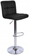 JAKS SCAUN DE BAR  ARAKO CHROM ECO-PIELE NEAGRĂ