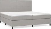 vidaXL Pat box spring cu saltea, gri deschis, 200x200 cm, textil