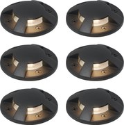 Set de 6 spoturi moderne de sol negre GU10 50mm Efect de 4 lumini IP65 - Cellar