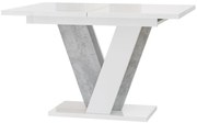 Masă de sufragerie Venag (alb lucios + piatră) (pentru 4 până la 6 persoane). 1055271