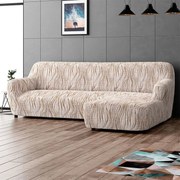 Gaico Huse bielastice UNIVERSO NOU bej cu dungi canapea cu otoman dreapta (l. 170 - 300 cm)