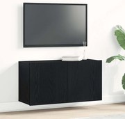 vidaXL Comodă TV din stejar negru, 80x30x41 cm, lemn stratificat