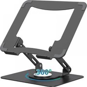 Suport Laptop Reglabil 360°, Ergonomie, Stabilitate și Design Premium, Negru