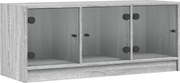vidaXL Comodă TV cu uși din sticlă, gri sonoma, 102x37x42 cm