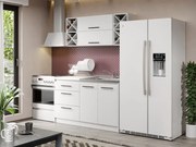 Mobila Bucatarie Alba C07 Pearl 140 cm