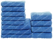 Set 12 Prosoape Maini Fata Corp, Bumbac 100%, 550g m  ² - Albastru