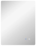 kleankin Oglindă dreptunghiulară de perete LED pentru baie 80 x 60 cm luminozitate reglabilă alb transparent | Aosom Romania