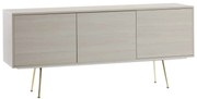Comoda TV Limo, picioare aurii, deschidere push-pull - ALB ARTAR