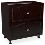 Corp inferior 80 cu 2 sertare metalice pentru greutate Zebra MDF mustata wenge