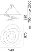 Lustră LED dimabilă pe cablu Artemide 1254120A PIRCE LED/44W/230V 3000K auriu