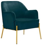 Fotoliu verde/albastru cu tapițerie din catifea Runa - Støraa