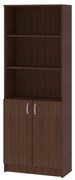 Biblioteca Flint, cu Usi Inferioare si 2 Polite, Wenge, 70 x 32 x 196 cm