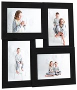 vidaXL Ramă foto colaj, negru, 4x (10x15 cm) foto, MDF